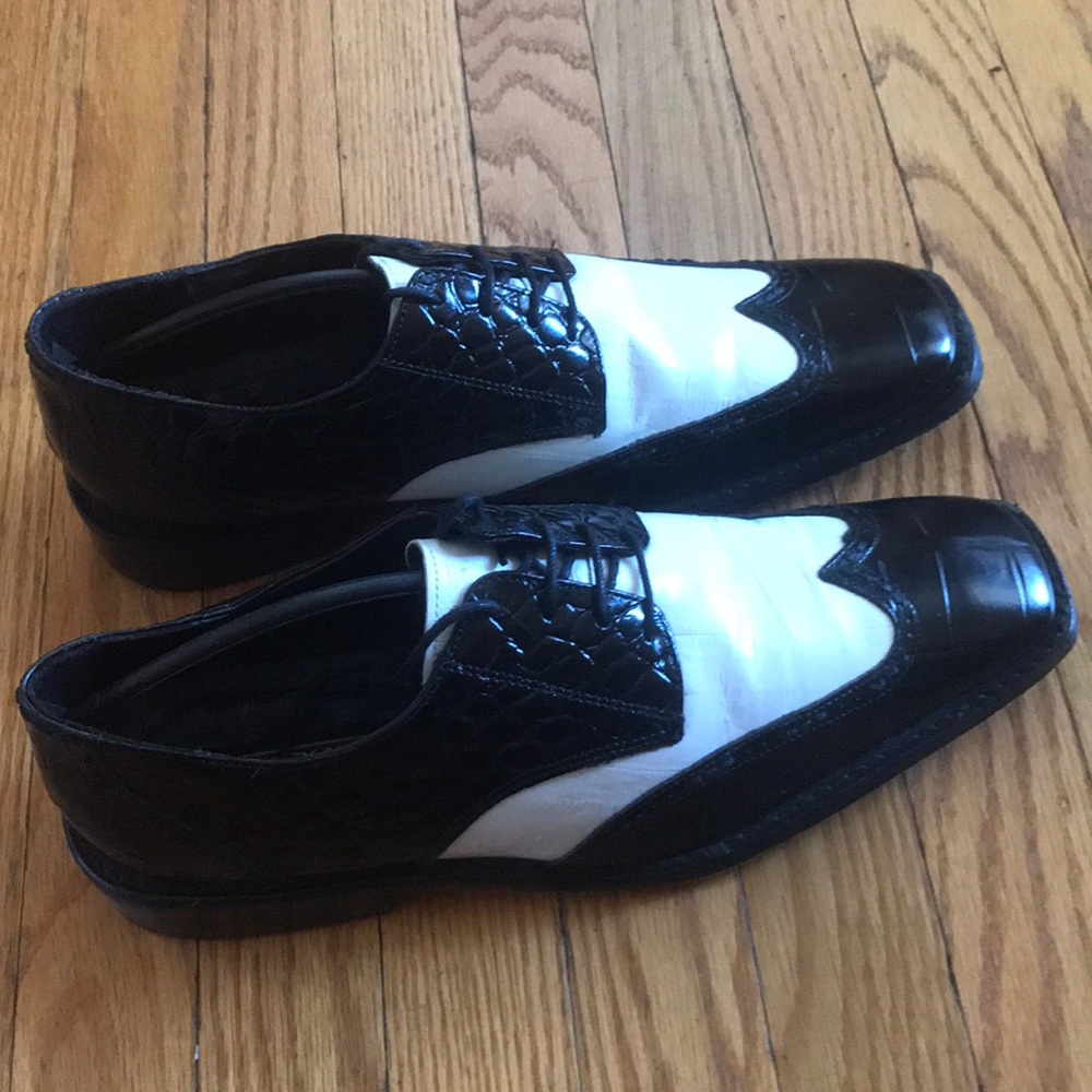 Stacy Adams 7 1/2 Denzel Black&White Dress Shoe